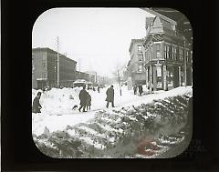 [People in the street after the blizzard, Atlantic Avenue and Flatbush Avenue]