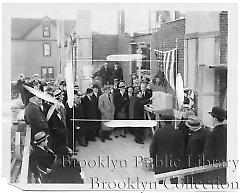 Boro Pres. Harvey lays cornerstone of new Childrens Court on Union Hall St. Jamaica, L.I.