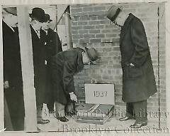 [Laying cornerstone at Loeser's department store]