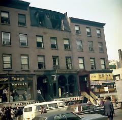 [Taken Friday morning May 17, 1974 day after fire at 130 Montague Street.]