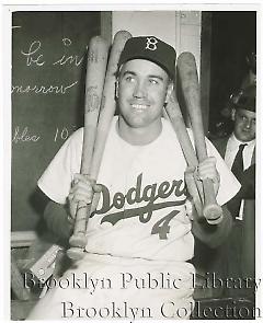 [Duke Snider with four bats]