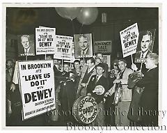 [Brooklyn Dodgers Sym-Phony Band outside Madison Square Garden]