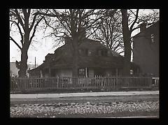 Views: U.S., Brooklyn. Brooklyn residences. View 025: ...(label covered) Flatbush - E. side of ave. (ext of a house).