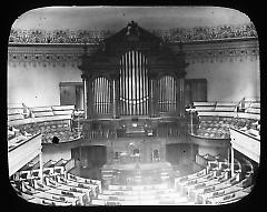 Views: Brooklyn, Long Island, Staten Island. Assorted churches. View 001: Organ of Plymouth Church.