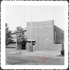 [Branch of Brooklyn Public Library (dated 1954) on East 16th Street near Avenue J.]