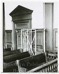 [Courtroom in Central Courts Building at 120 Schermerhorn Street]