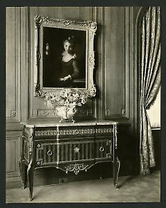 Weil-Worgelt apartment; painting and commode in French eighteenth-century revival style.