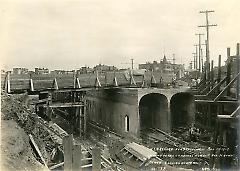 Showing detail of arches for 14th Ave. highway bridge looking northwest