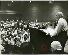 [Speaker at rally in Madison Square Garden]