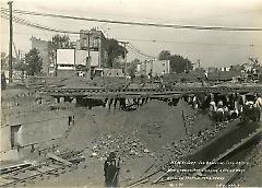 New Utrecht Ave. crossing looking west showing trestle for L. trains