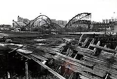 [Remnants of Coney Island amusements]