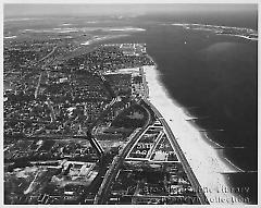 Air view looking east, showing Aquarium site