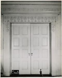 Large double doors, 2nd floor. Lay House, 11 Cranberry Street, Brooklyn, N.Y.