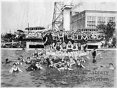 A jolly group of bathers