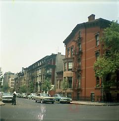 [View of north side of Amity Street looking west.]