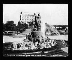 Views: Brooklyn, Long Island, Staten Island. Brooklyn monuments. View 008: Bailey Memorial Fountain by E.F. Savage (close-up from front), Grand Army Plaza. Egerton Swartwout (1870-), architect.