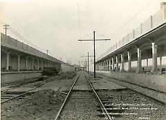 Looking west from 20th Ave. showing road bed and station platforms
