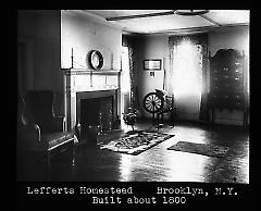 Views: U.S., Brooklyn. Brooklyn, Lefferts Homes. View 009: Lefferts Homestead. Living room. Built about 1800.