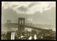 Views: U.S., Brooklyn. Brooklyn Bridge. View 020: Brooklyn Bridge; sunset.