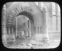 Views: Brooklyn. Various. View 021: Brooklyn Tabernacle after fire. Clinton and Greene Ave.