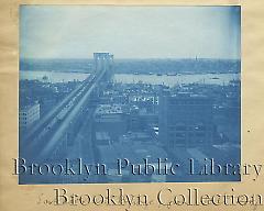 [East River and Brooklyn Bridge from World roof]