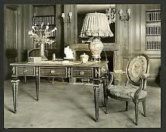 Weil-Worgelt apartment; writing table and chair in French eighteenth-century revival style.