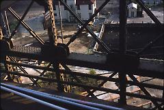 [View of Fulton Ferry Fireboat House taken from atop the Brooklyn Bridge]