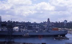 [Navy ship dry docked]