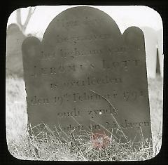 Gravestone of Jeromus Lott, Flatlands Churchyard