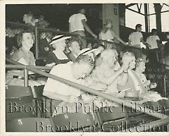 [Group of older fans at Ebbets Field]