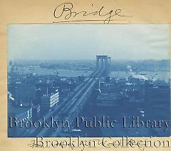 [Aerial view of Brooklyn Bridge]