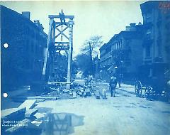 [Joralemon Street with derrick on construction site]