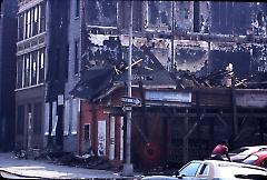 [Intersection of Irving Avenue and Palmetto Street with destroyed building]