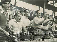[Fans cheering at Ebbets Field on September 30, 1950]