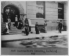 Art instructors leaving building, 1889
