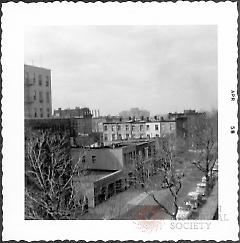 [View from roof of Pratt Institute Library looking northwest along Hall Street.]