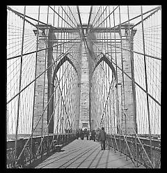 Views: U.S., Brooklyn. Brooklyn Bridge. View 010: Brooklyn tower and footpath.