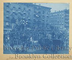 [Parade in front of Astor house]