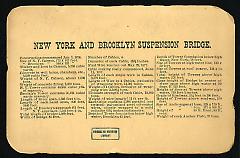 New York and Brooklyn Suspension Bridge. Verso.