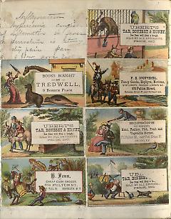 Entire page, 7 trade cards.