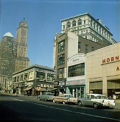 [Fulton Street at corner of Pearl Street, looking West.]