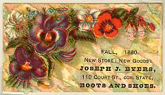 Tradecard. Joseph J. Byers. 110 Court St. Brooklyn, NY. Recto.