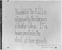 [Handwritten sign at Brooklyn College]