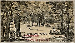 Tradecard. Question of Honor. 39 & 41 Fulton St. Brooklyn, NY.