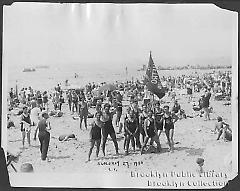 [Crowd on Coney Island beach]