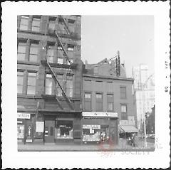 [Corner of Clark Street at right, Civic Center Restaurant #242 Fulton Street, right.]