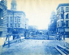 [Road work near Borough Hall]