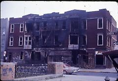 [Fire-damaged townhouses]