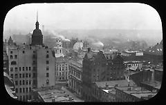 Views: Brooklyn, Long Island, Staten Island. Brooklyn scenes; buildings. View 007: Bird's Eye View from Building of Franklin Trust Company.