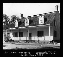 Views: U.S., Brooklyn. Brooklyn, Lefferts Homes. View 012: Lefferts homestead (the back porch).
